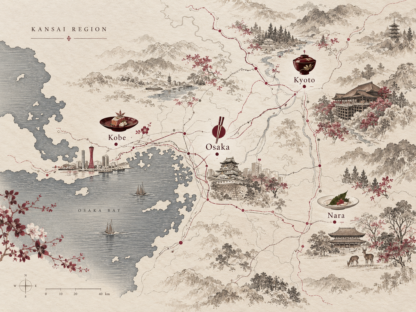 Map of the Kansai region